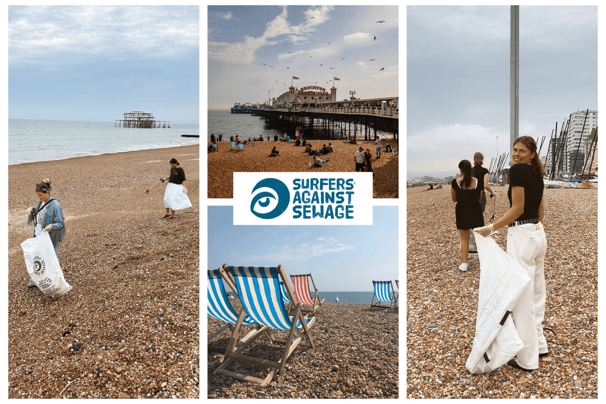 Orelia Brighton Beach Clean with Surfers against sewage for National Beach Day