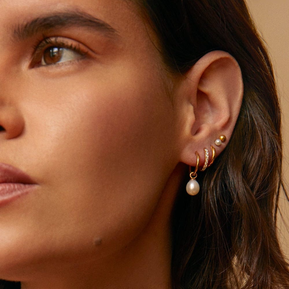 Hoop Earrings LUXE Pearl Drop Hoop Earrings Orelia Jewellery