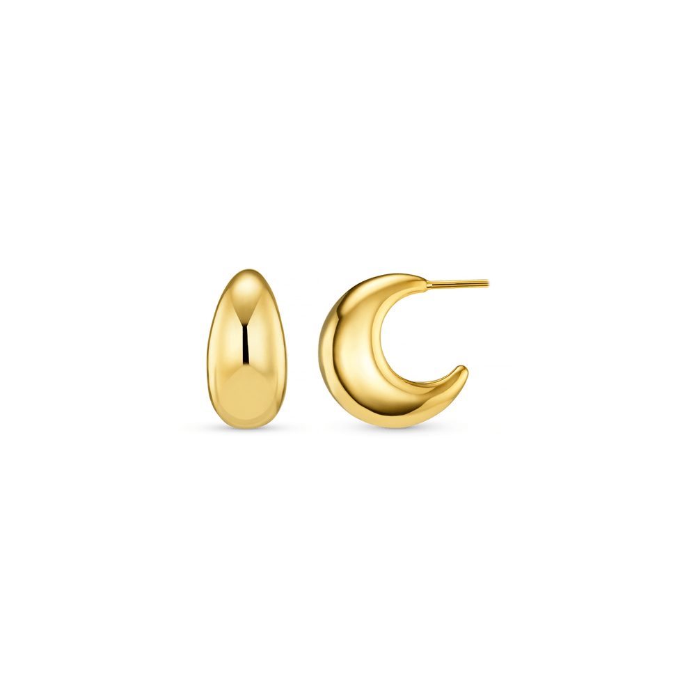 Hoop Earrings Tapered Domed Hoop Earrings - Gold Orelia Jewellery