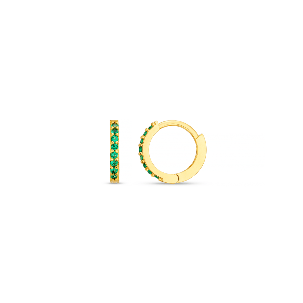 Huggie Hoops Emerald Mini Micro Pave Hoop Earrings Orelia Jewellery