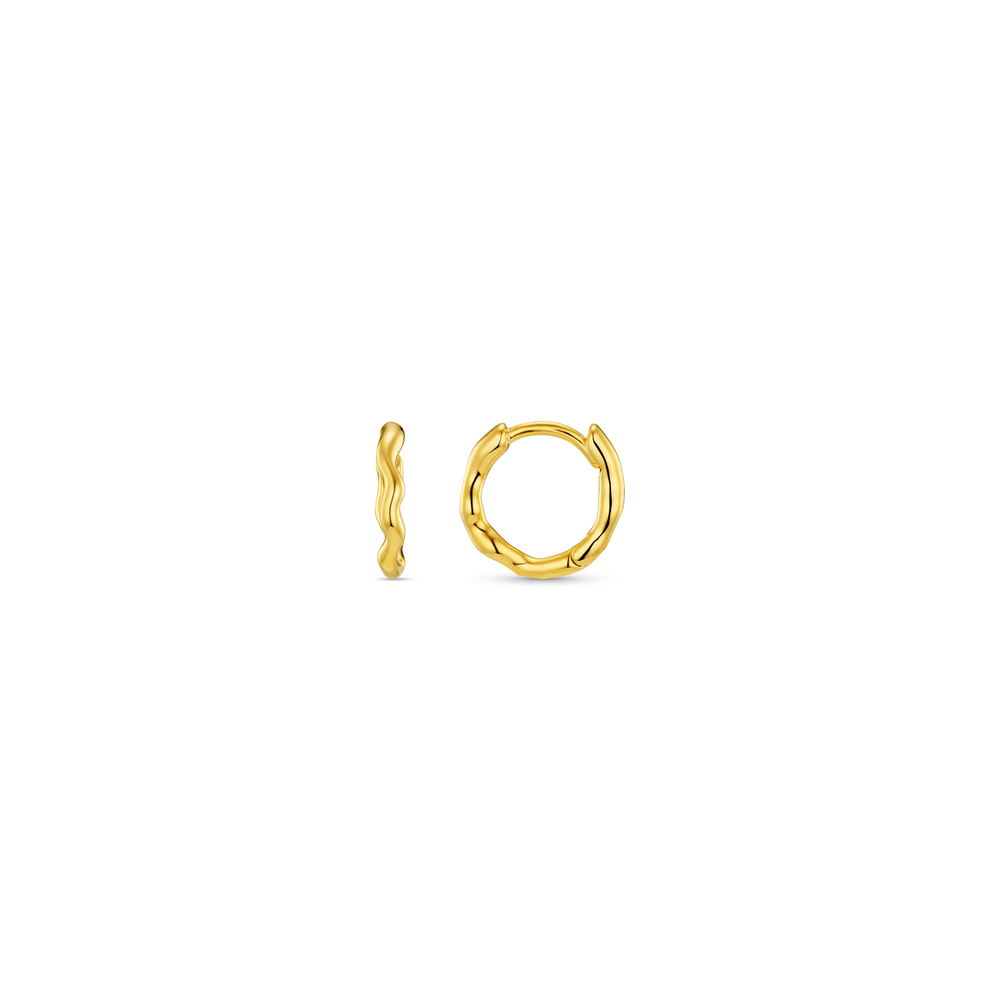 Huggie Hoops Organic Round Wave Huggie Hoop Earrings Orelia Jewellery