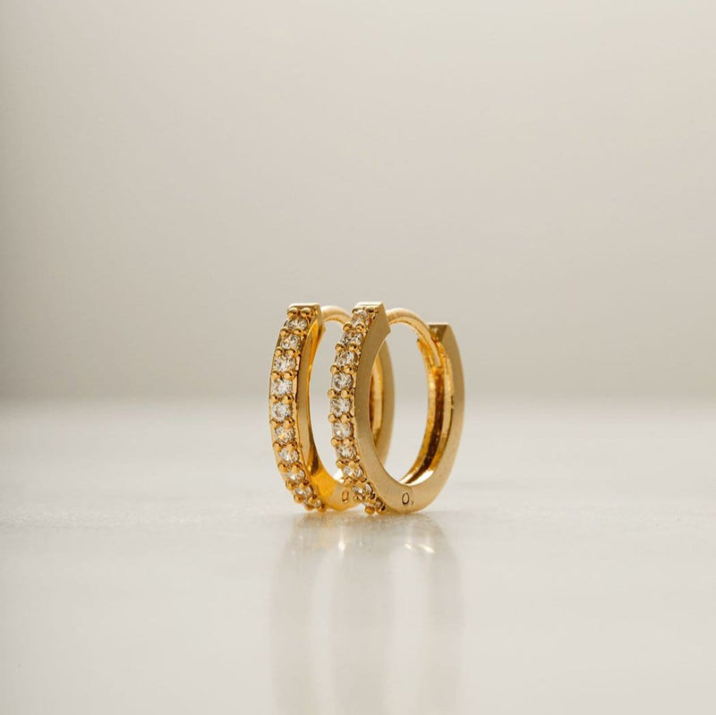 Huggie Hoops Pavé Huggie Hoop Earrings - Gold Orelia Jewellery