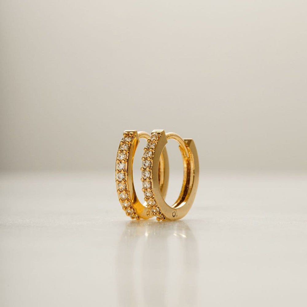 Huggie Hoops Pavé Huggie Hoop Earrings - Gold Orelia Jewellery