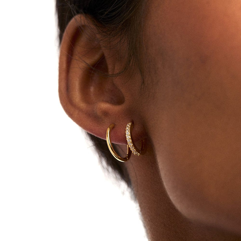 Huggie Hoops Pavé Huggie Hoop Earrings - Gold Orelia Jewellery