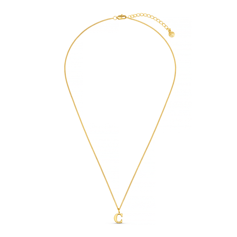 Necklaces LUXE C Initial Necklace - Gold Orelia Jewellery