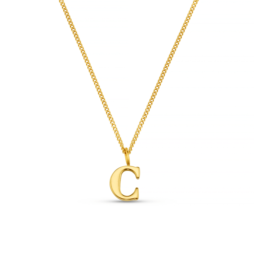 Necklaces LUXE C Initial Necklace - Gold Orelia Jewellery