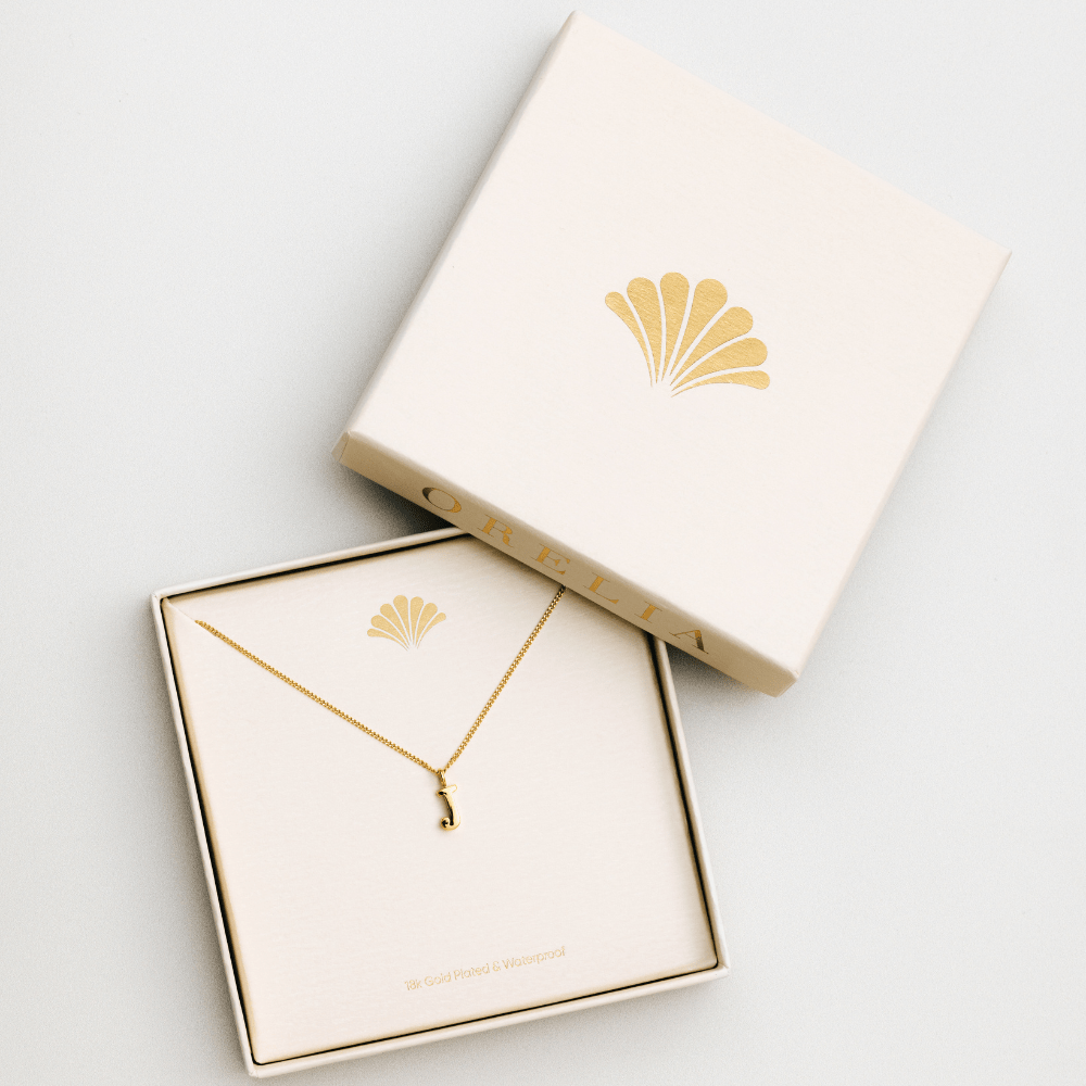 Necklaces LUXE J Initial Necklace - Gold Orelia Jewellery