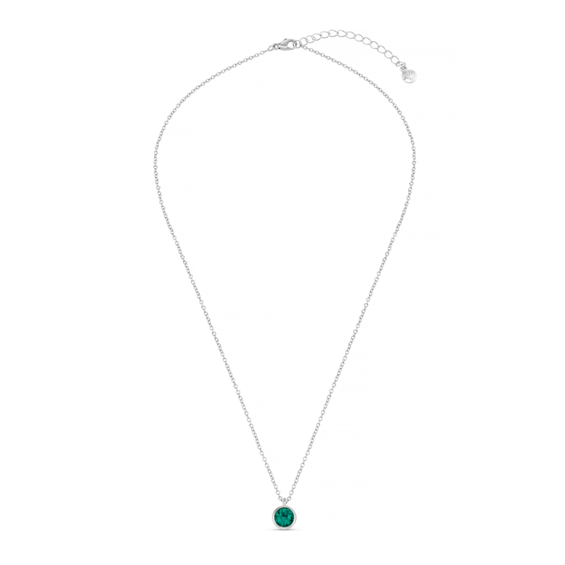 Short Necklaces Emerald Necklace Made With Swarovski® Crystals - Silver Orelia Jewellery