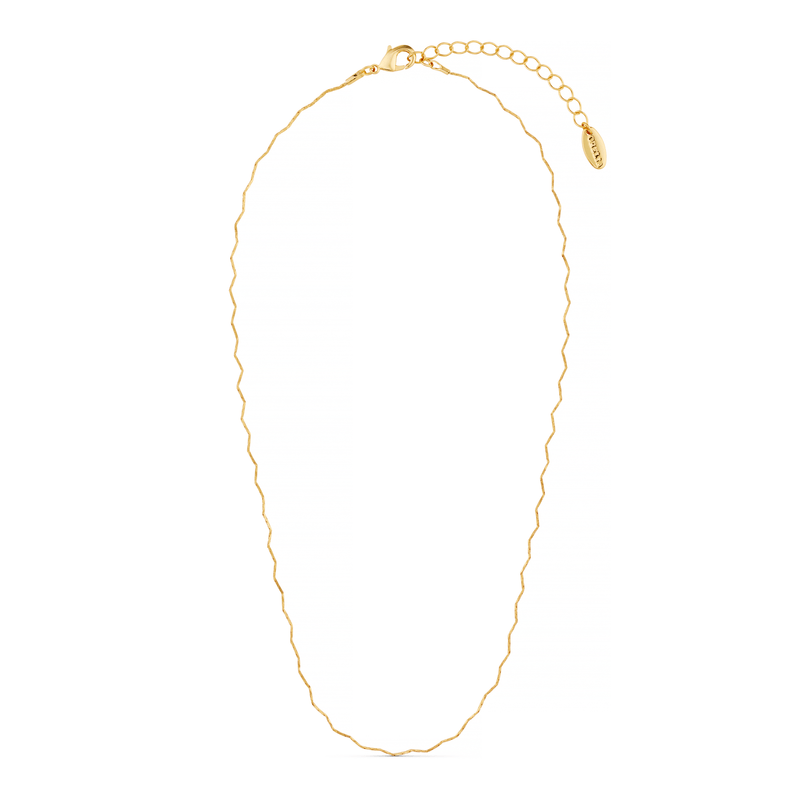 Short Necklaces Fine Wave Chain Necklace - Gold Orelia Jewellery