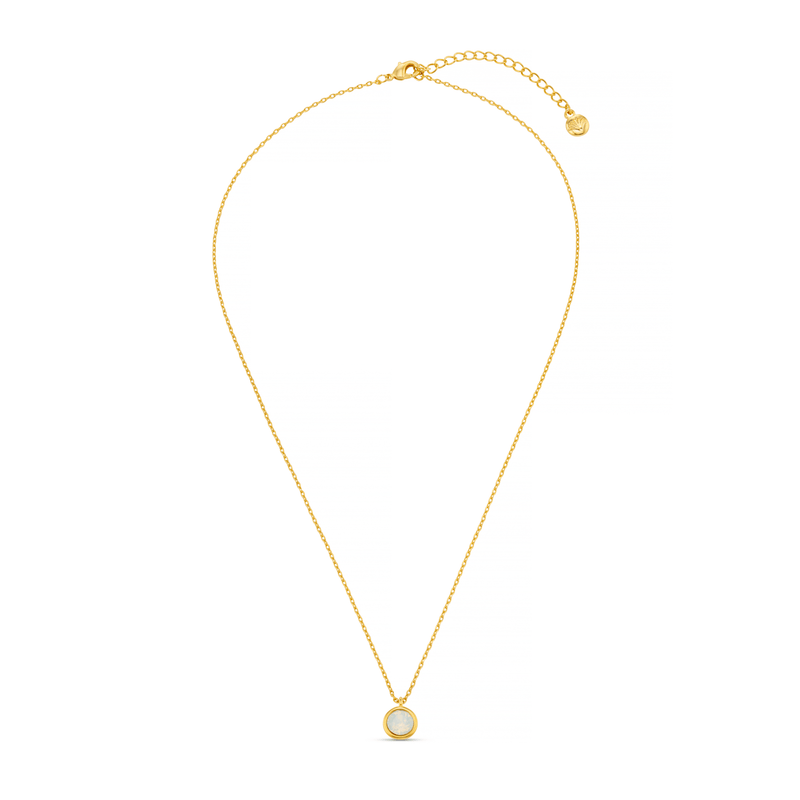 Short Necklaces White Opal Necklace Made With Swarovski® Crystals - Gold Orelia Jewellery