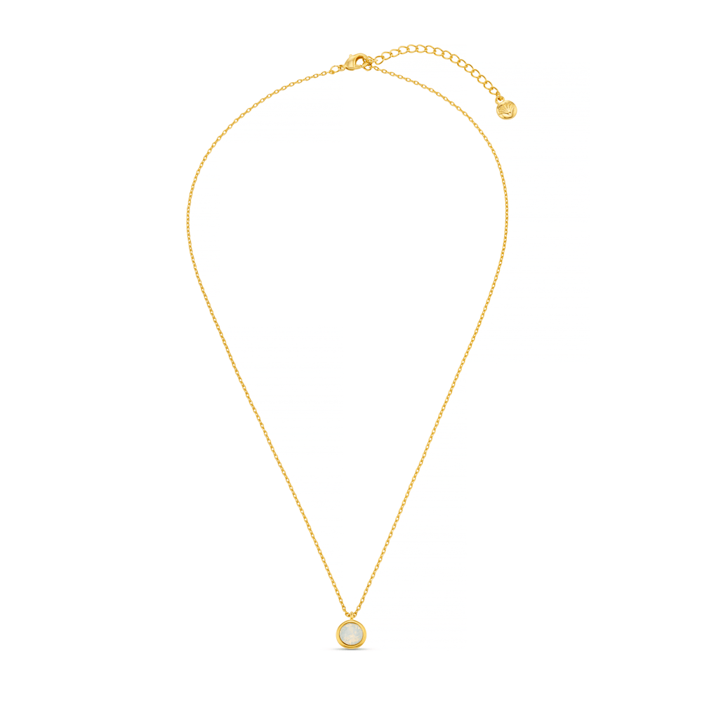 Short Necklaces White Opal Necklace Made With Swarovski® Crystals - Gold Orelia Jewellery