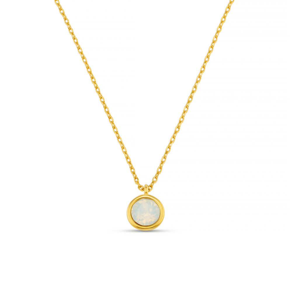 Short Necklaces White Opal Necklace Made With Swarovski® Crystals - Gold Orelia Jewellery