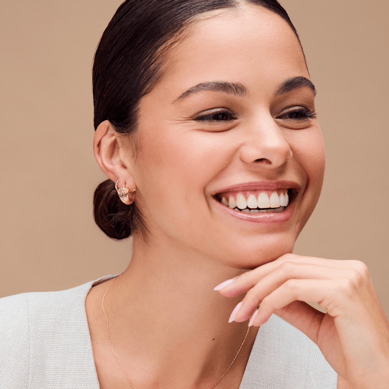 Small Hoop Textured Fan Small Hoop Earrings Orelia Jewellery