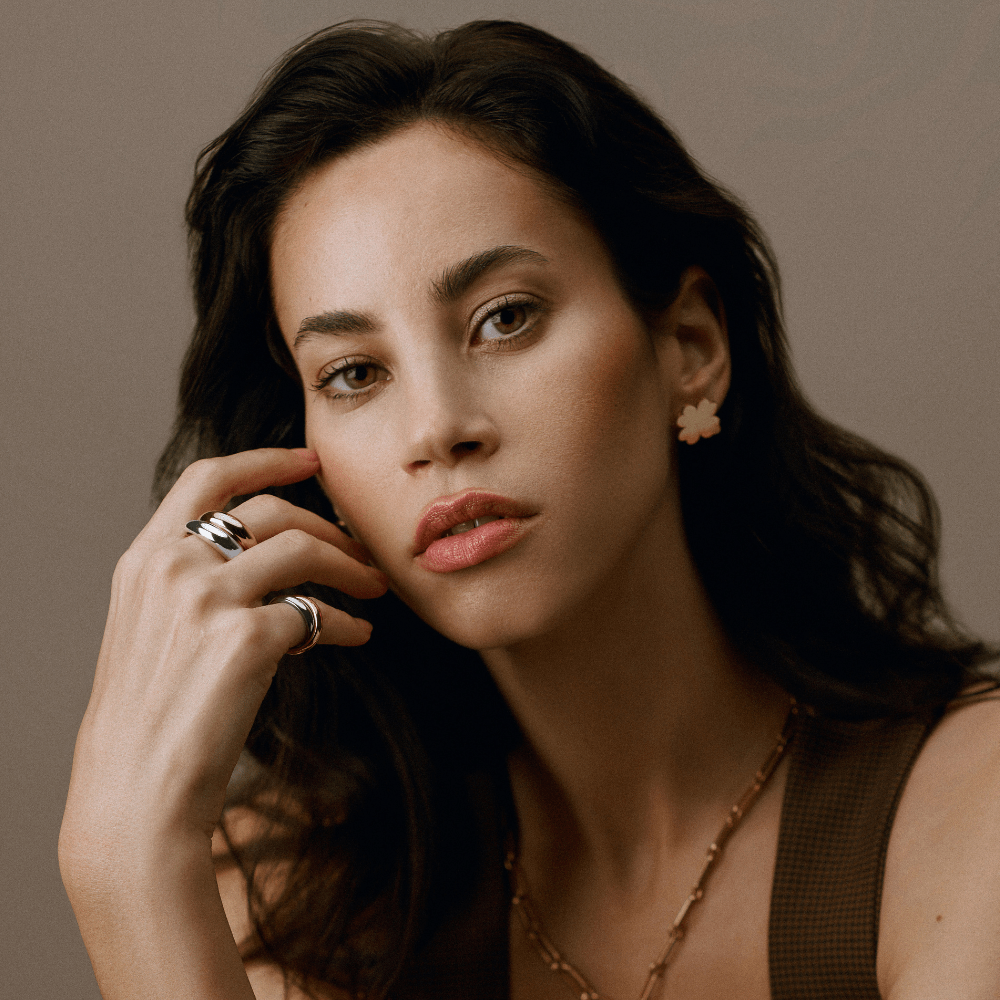 Statement Earring LUXE Polished Clover Statement Stud Earring Orelia Jewellery