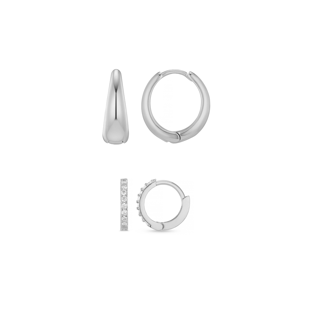 Style Sets Taper & Micro Hoop Earring Ear Stacking Set Orelia Jewellery
