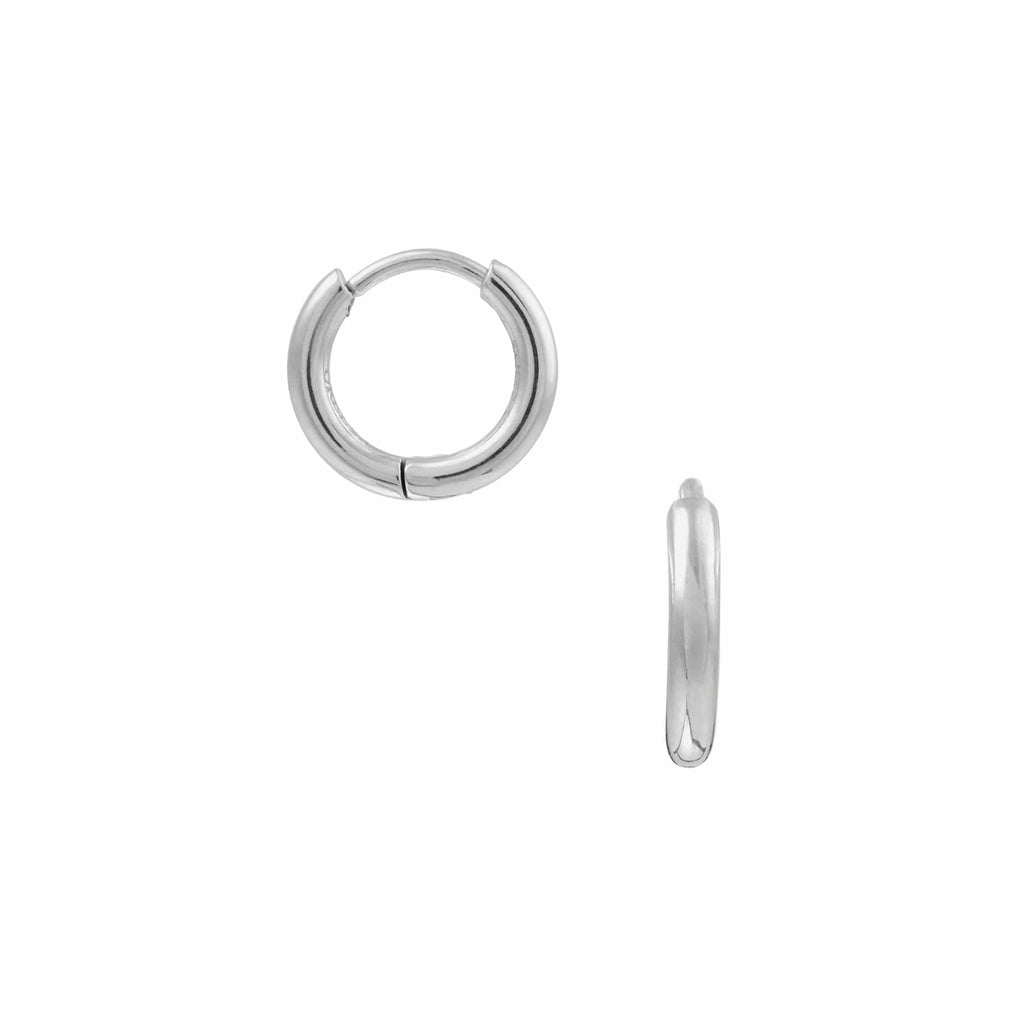 LUXE Huggie Hoop Earrings Silver