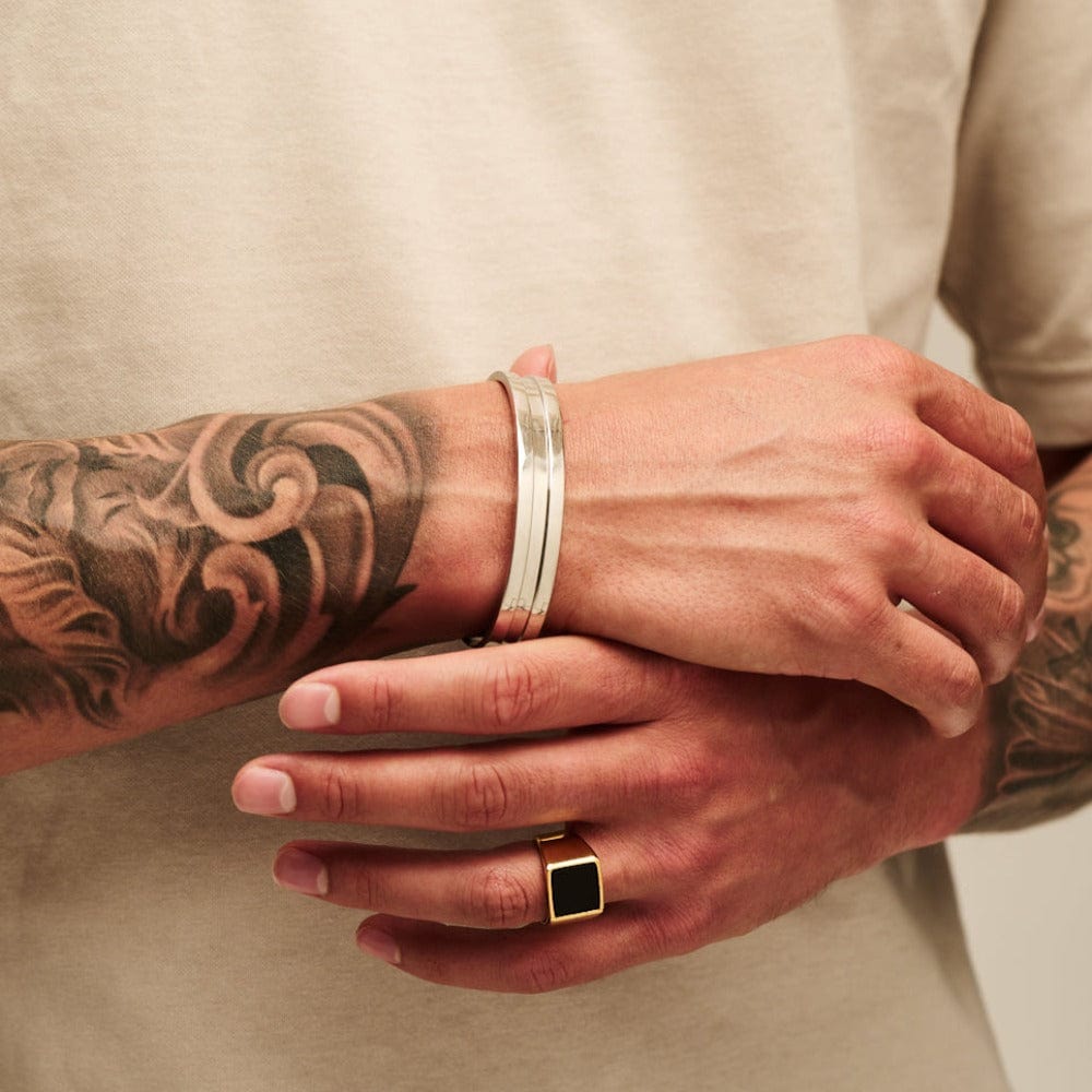 Bracelets Ridged Bangle - Silver Orelia Jewellery