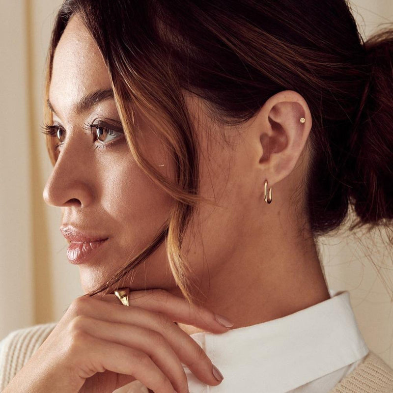 Hoop Earrings Mini Oval Hoop Earrings - Gold Orelia Jewellery