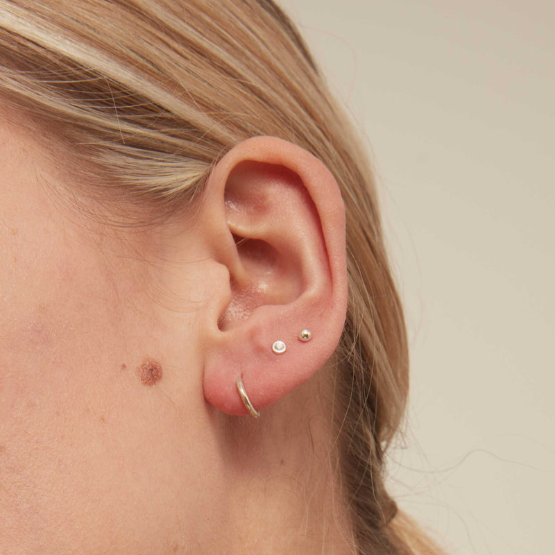 Huggie Hoops Mini Micro Hoop Earrings -  Silver Orelia Jewellery