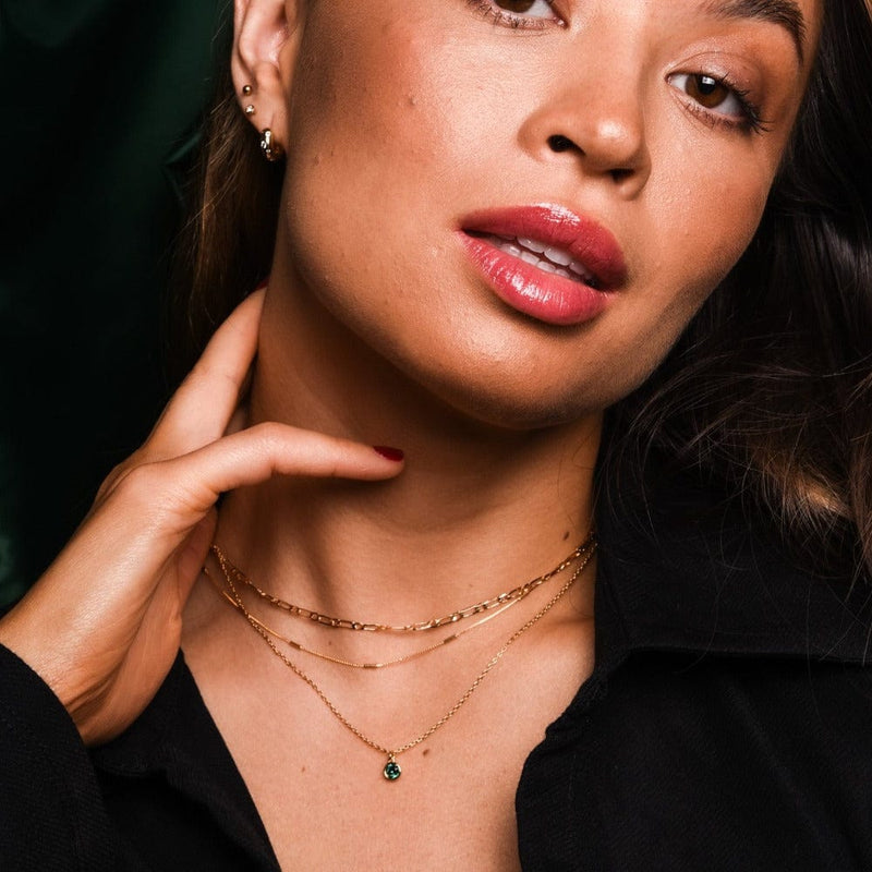 Layered Necklaces Emerald 3-Row Necklace Made With Swarovski® Crystals Orelia Jewellery