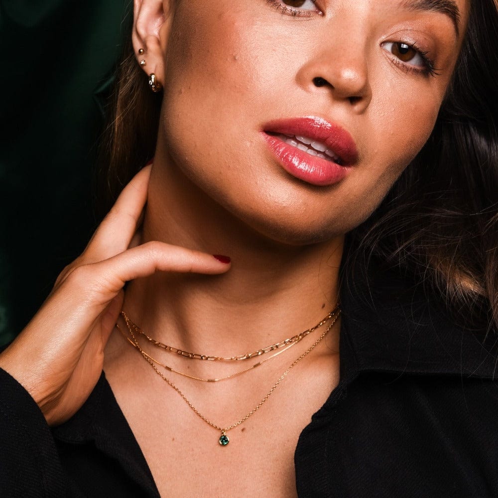 Layered Necklaces Emerald 3-Row Necklace Made With Swarovski® Crystals Orelia Jewellery