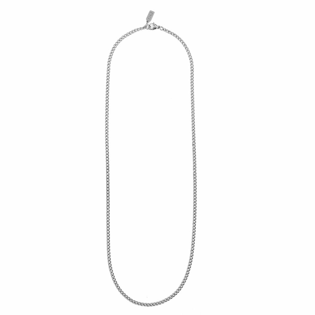 Fine Curb Chain Necklace Silver