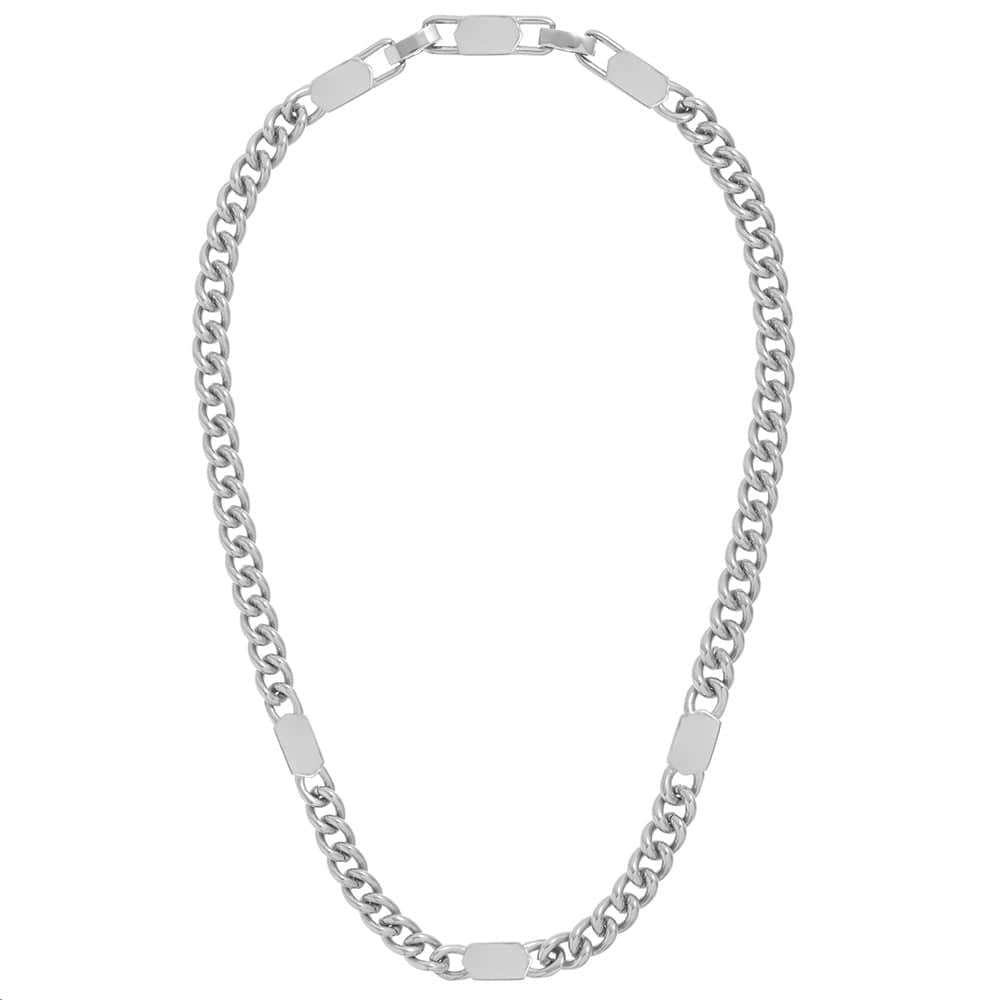 Short Necklaces LUXE Stationed Tag Necklace - Silver Orelia Jewellery