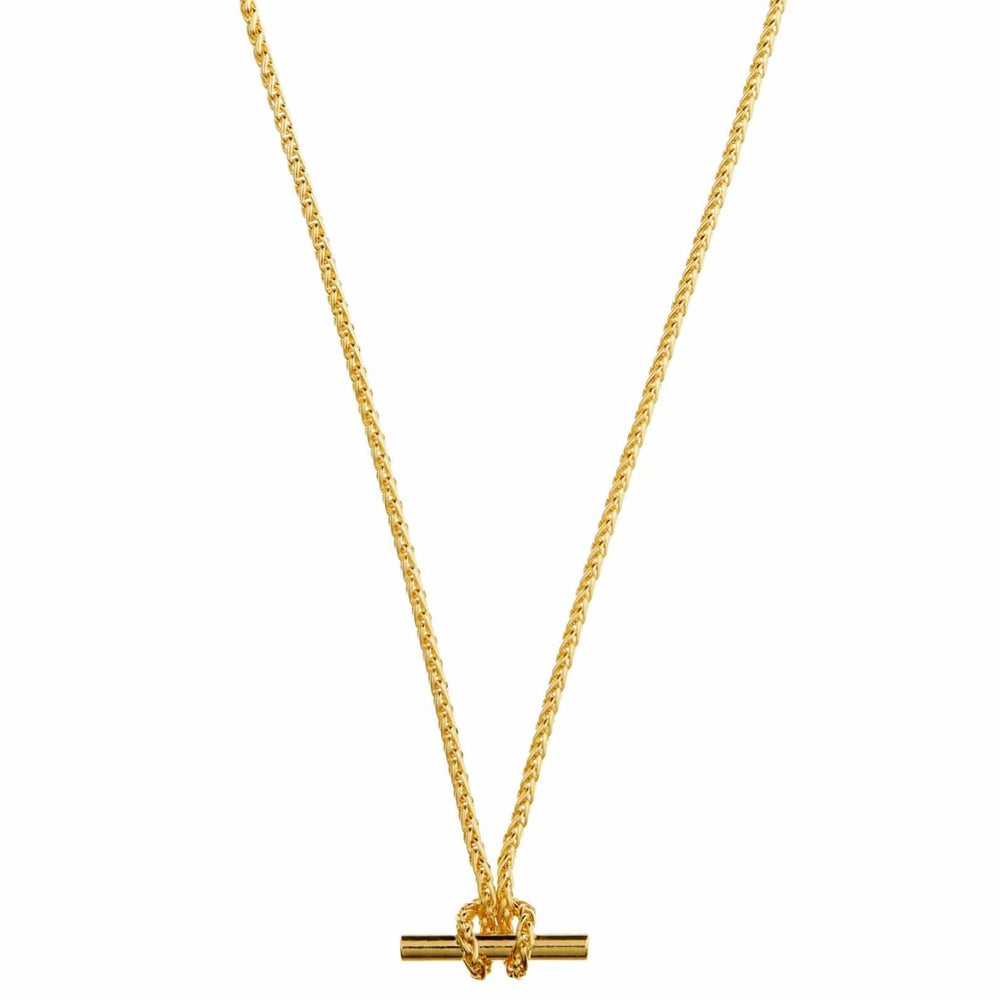 Short Necklaces T-Bar Chain Knot Necklace - Gold Orelia Jewellery
