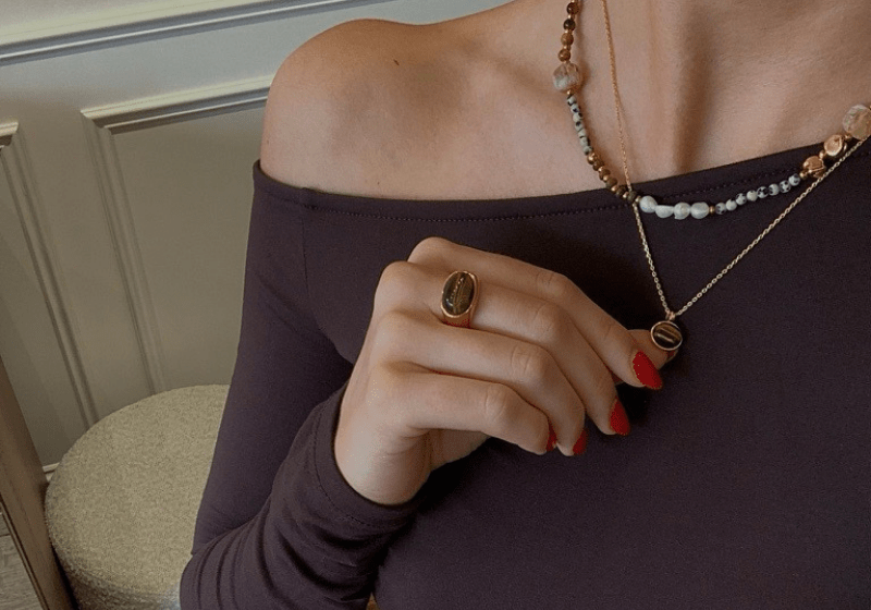 Autumn Styling Chocolate Brown Colour Trend Featuring Orelia Jewellery 