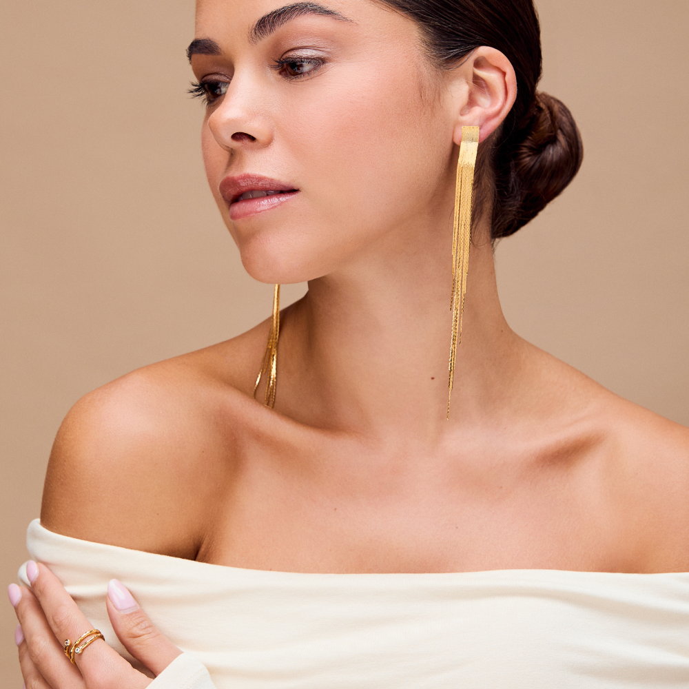 Statement Fringe Cascade Earrings