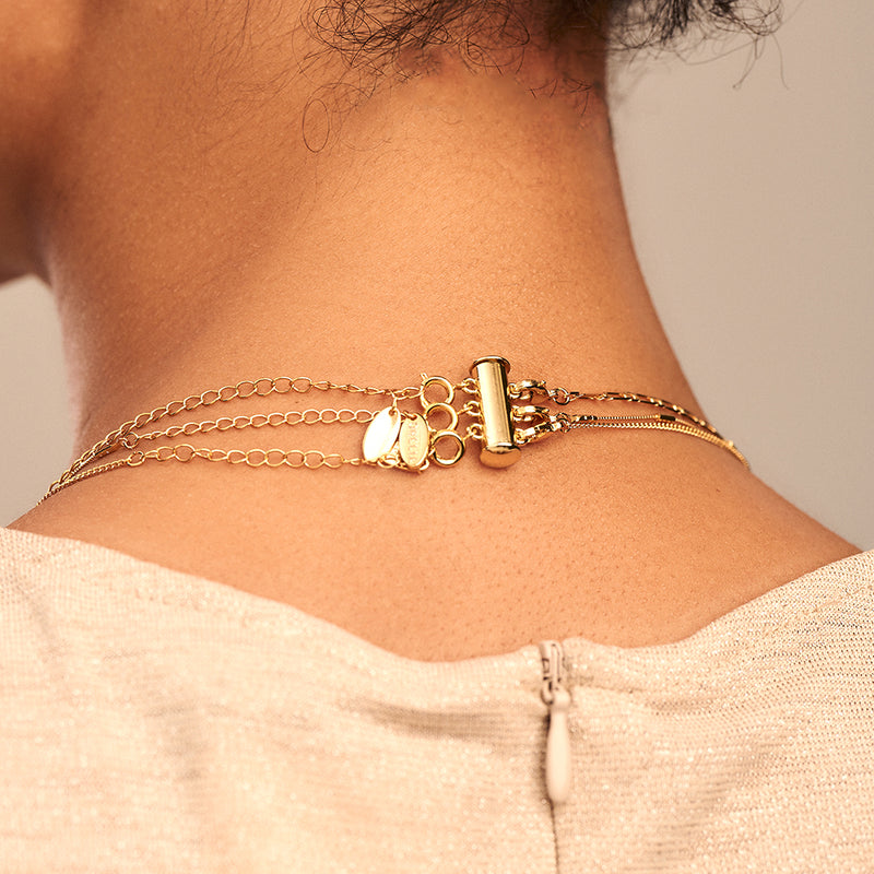 Layered Necklace Separator - 3 Chain Gold