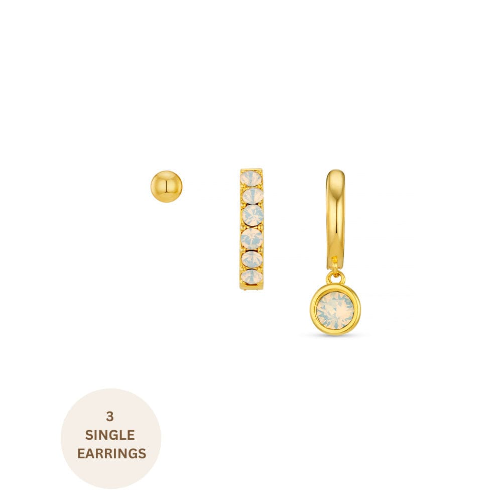 White Opal Ear Party Made With Swarovski® Crystals