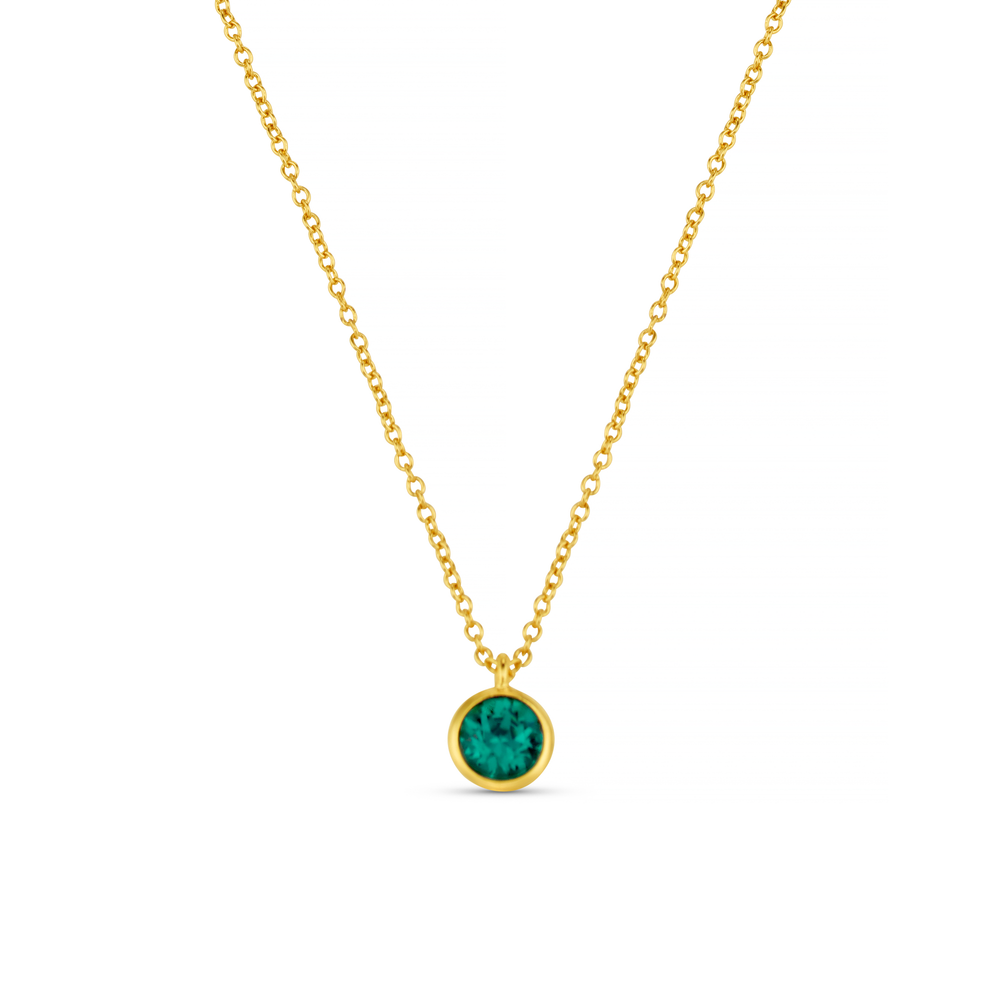 Emerald Necklace Made With Swarovski® Crystals - Gold