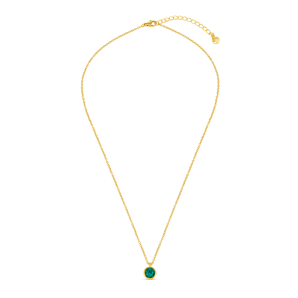 Emerald Necklace Made With Swarovski® Crystals - Gold