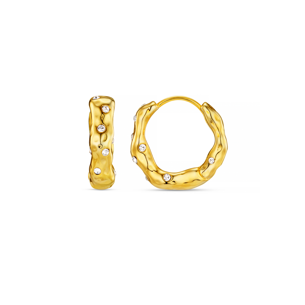 Molten Mid-Sized Hoop Earrings Made With Swarovski® Crystals