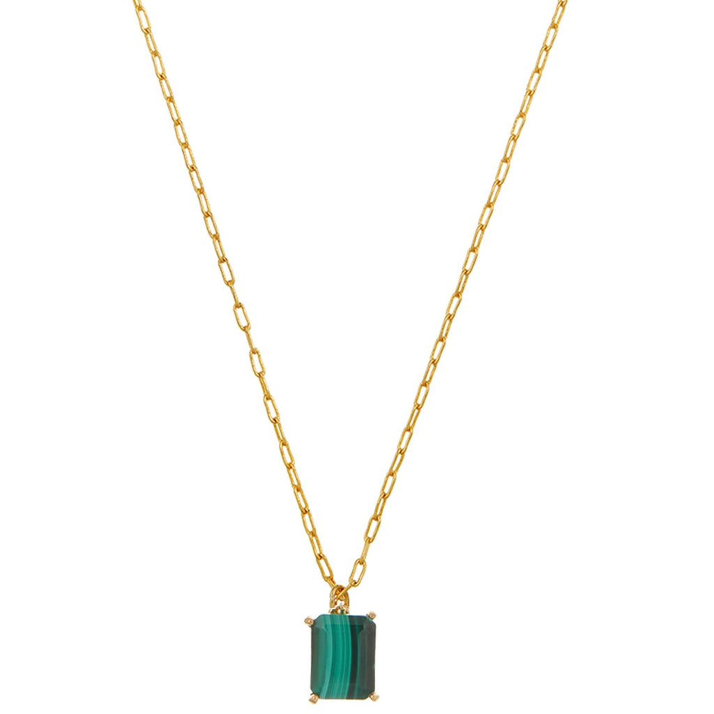 Malachite Square Stone Pendant (मैलाकाइट लॉकेट) | Buy Necklace