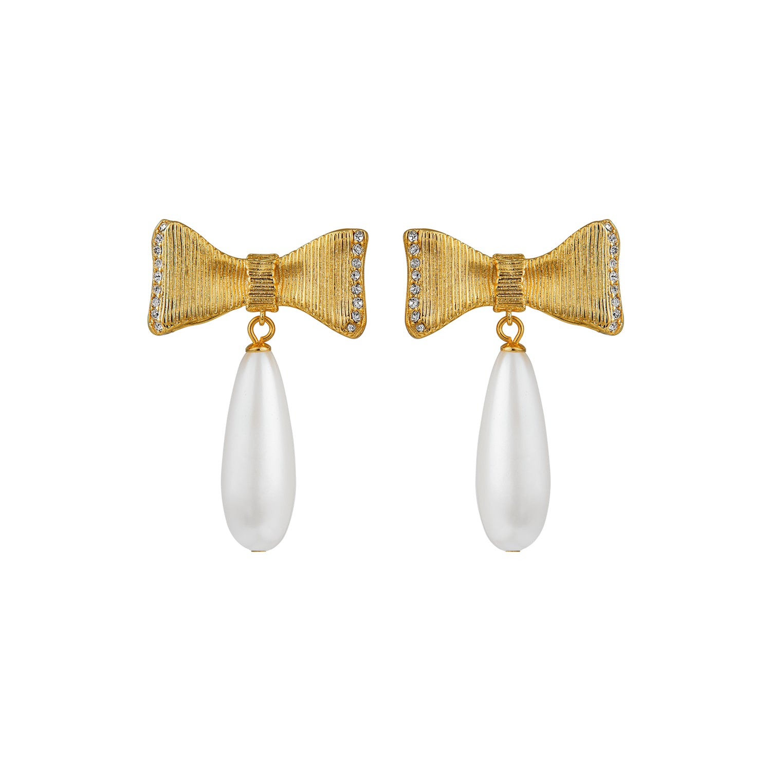 SKYE | Sabine 18K Gold Freshwater Pearl Bow Earrings | Affordable Quiet  Luxury