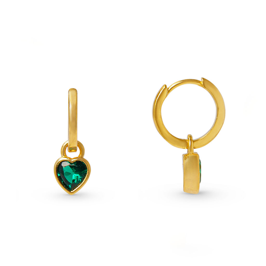Shop Minimalist Emerald and Diamond Earrings Online in India | Gehna