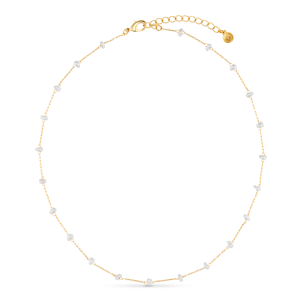 Pearl Stationed Chain Necklace - Orelia London
