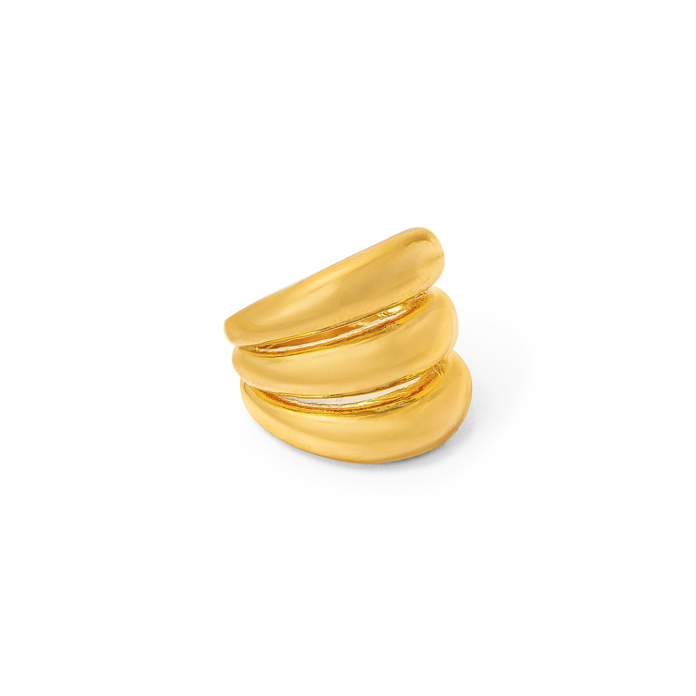 Polished Triple Domed Ring - Gold - Orelia London