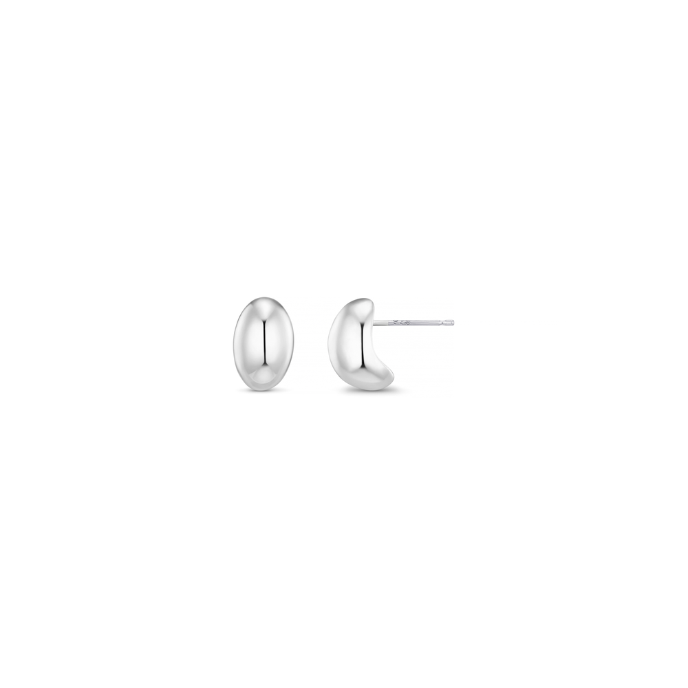 Polished Domed Mini Stud Earrings - Silver