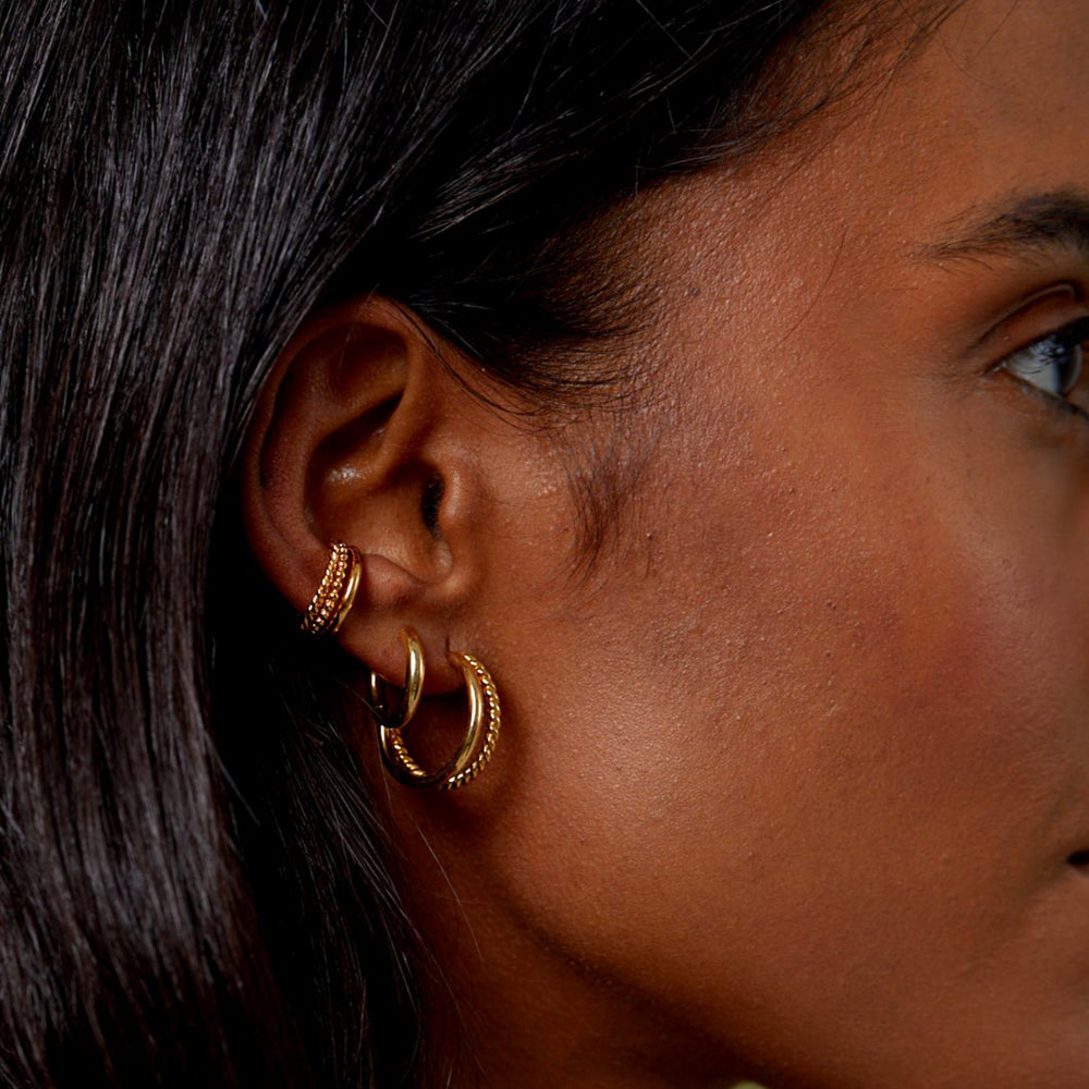 Triple Textured Ear Cuff - Orelia London