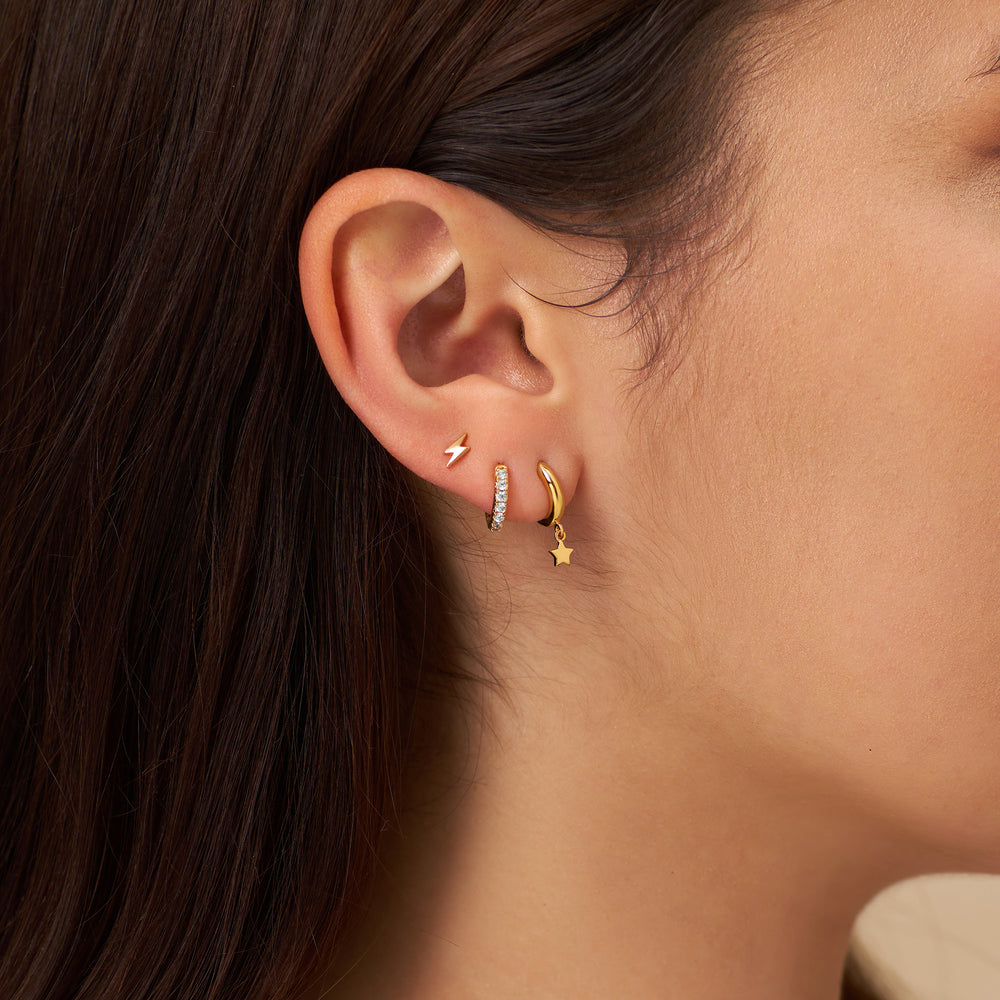 Lightning & Star Ear Stacking Set - Gold