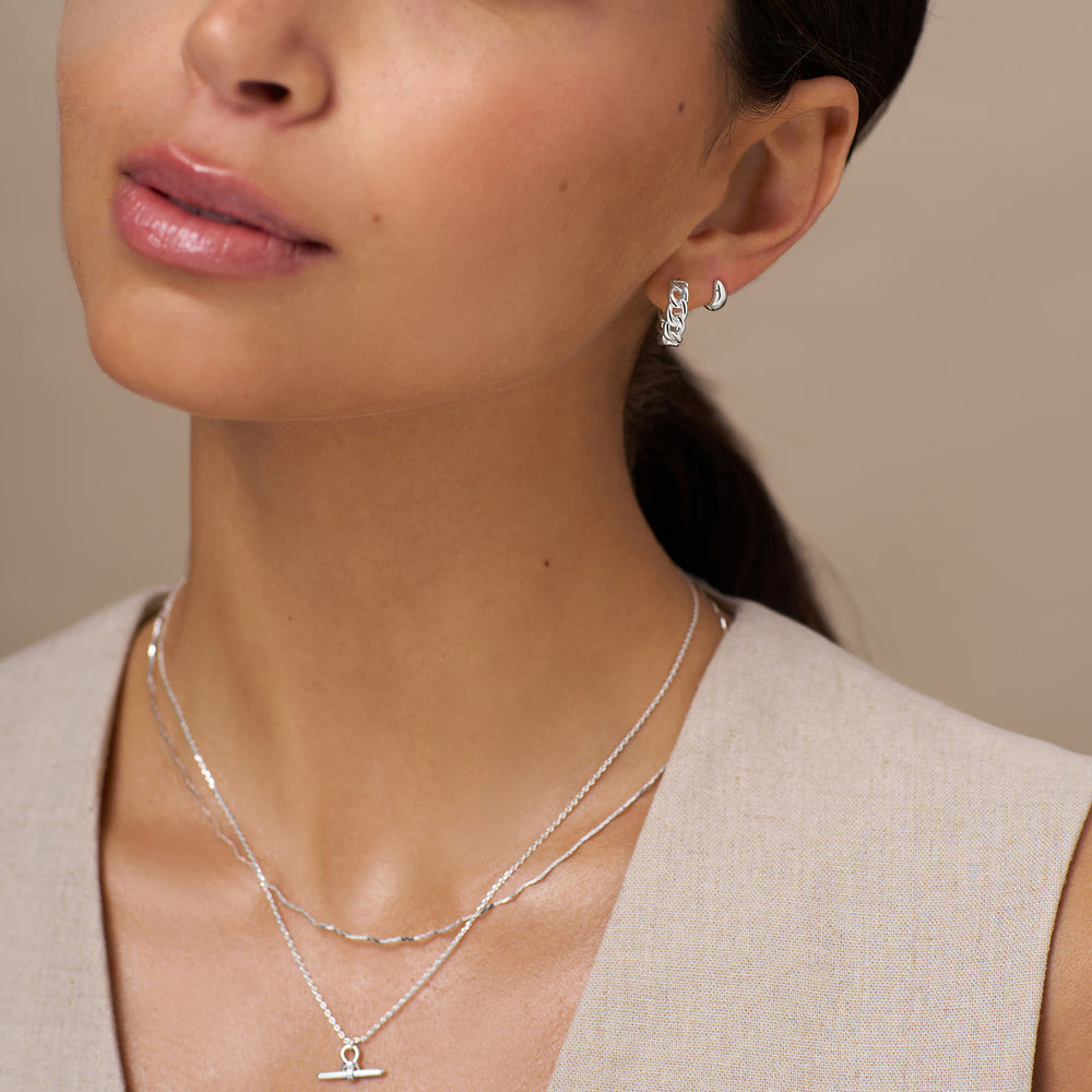 silver_chain_huggie_hoop_earring