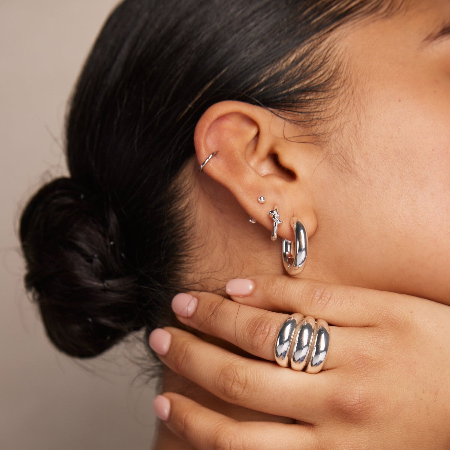 Sterling silver 6mm hoop earrings deals
