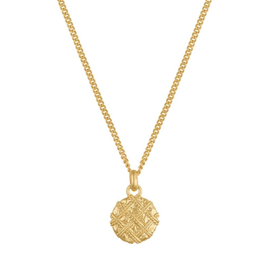 Quilted Texture Medallion Necklace - Orelia London
