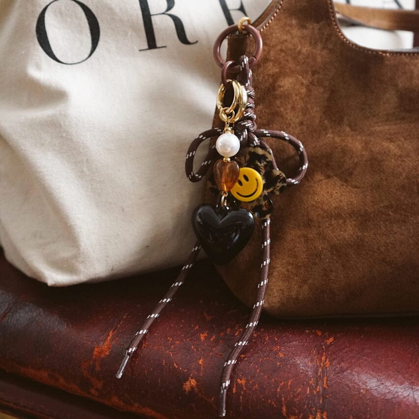 Accessories Other ONE Animal Print Happy Face Flower Bag Charm Orelia Jewellery