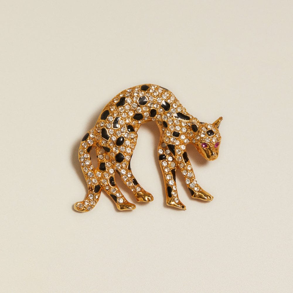 Accessories Other ONE Vintage Black & Crystal Panther Brooch Orelia Jewellery
