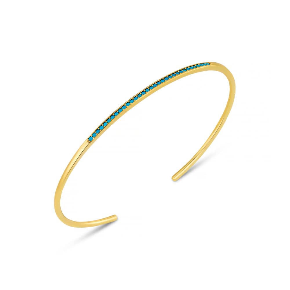 Bangle Default Fine Turquoise Pavé Open Bangle Orelia Jewellery