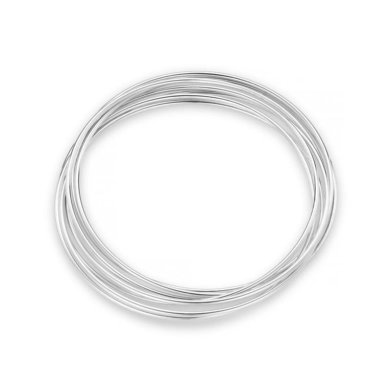 Bangle Fine Multi Interlocking Bangles - Silver Orelia Jewellery